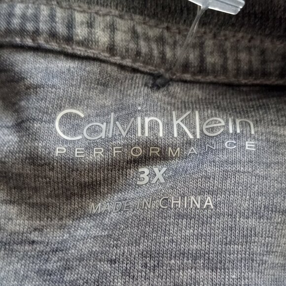 NWT Calvin Klein Performance Asymmetrical Top 3X Gray V-Neck Short Sleeve - Picture 6 of 8